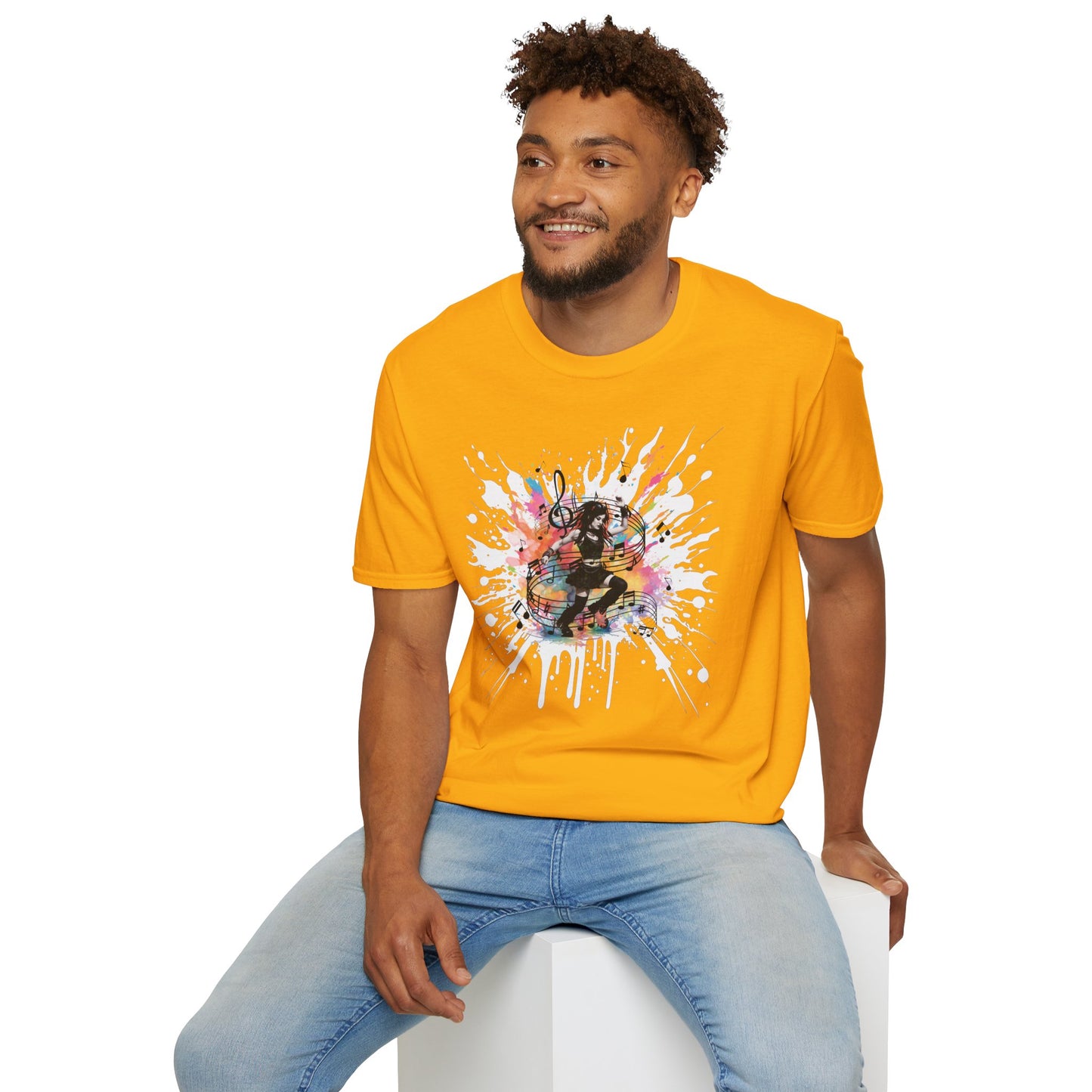 Colorful Music Brings Life Punk Dancer - Unisex Softstyle T-Shirt