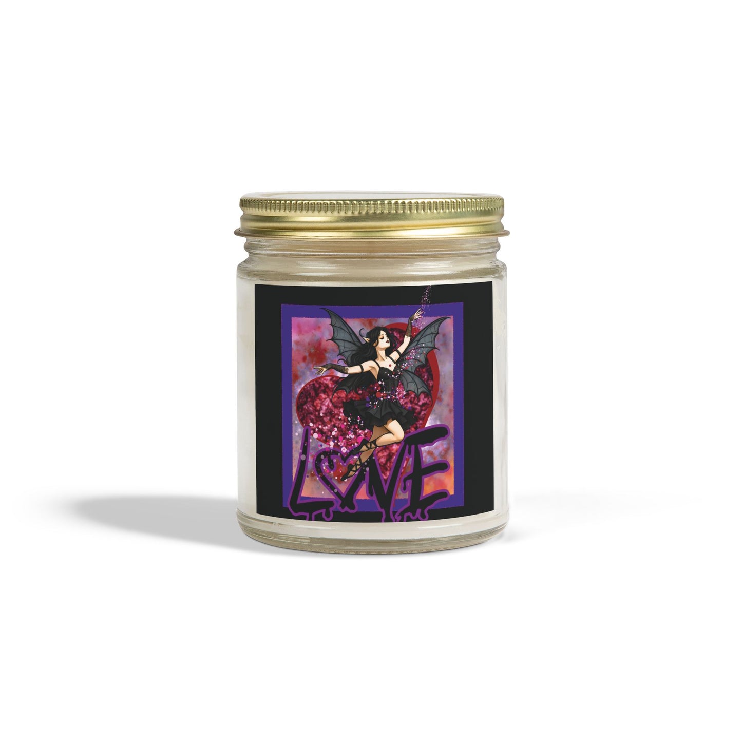 Scented Candle with Goth Fairy Love Design - Aromatherapy Candle for Home Decor, Eco-Friendly Soy Wax