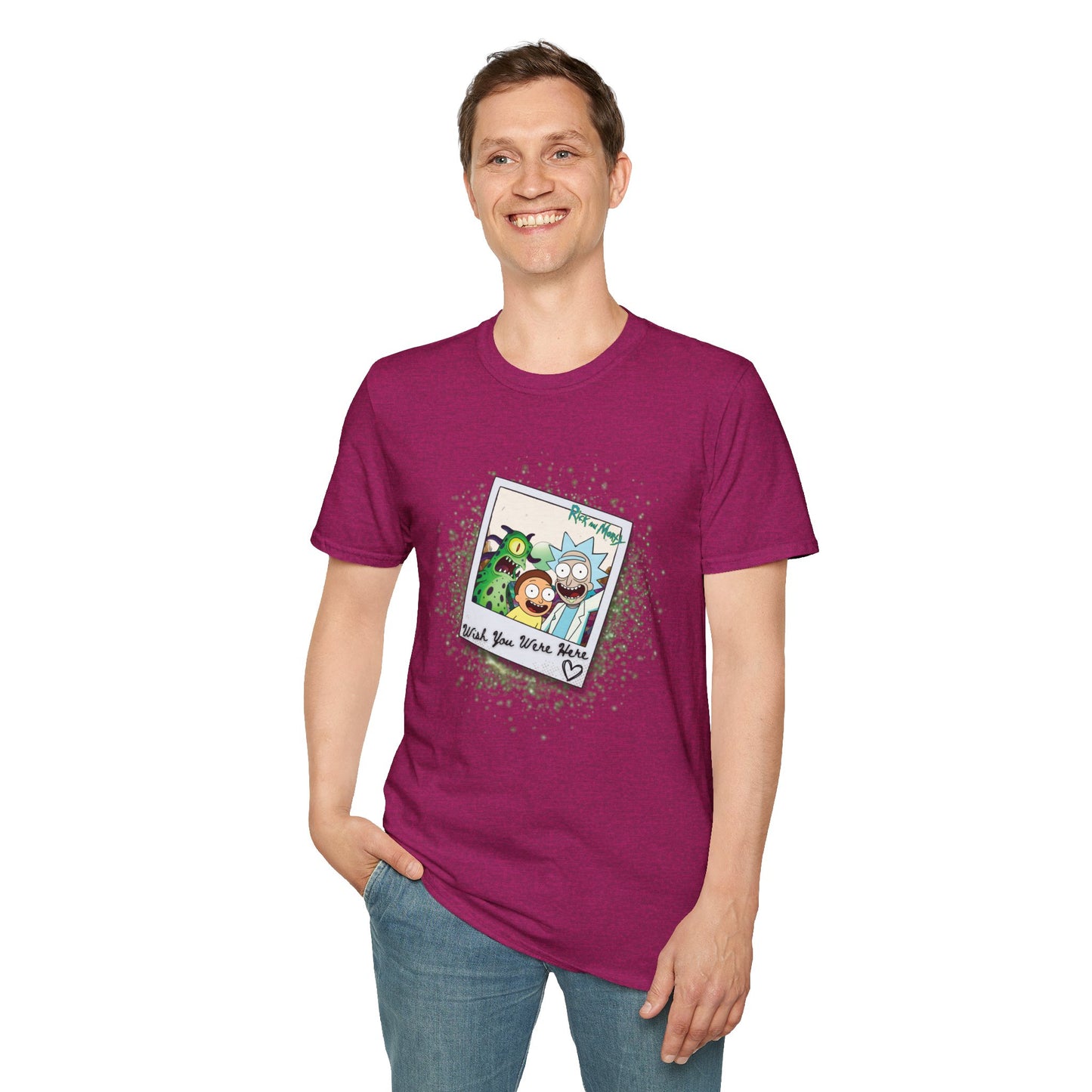 Rick & Morty Polaroid - Wish You Were Here - Unisex Softstyle T-Shirt