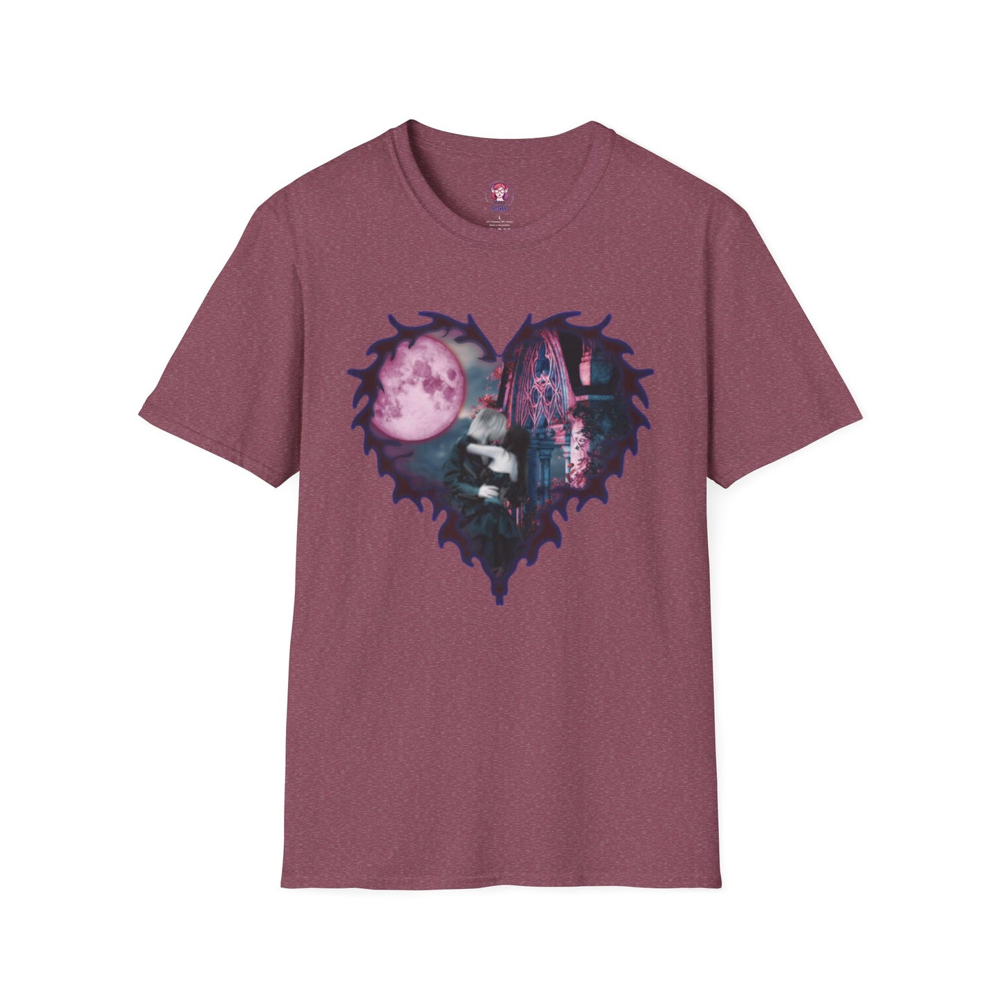 Gothic Couple Under the Moon - Unisex Softstyle T-Shirt
