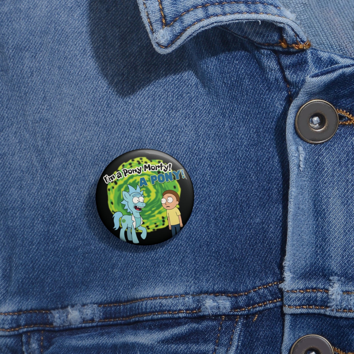 Rick and Morty Pony Pin Button | Unique Collectible Badges, Fun Gifts for Fans, Cosplay Accessories, Party Favors, Pop Culture Merch