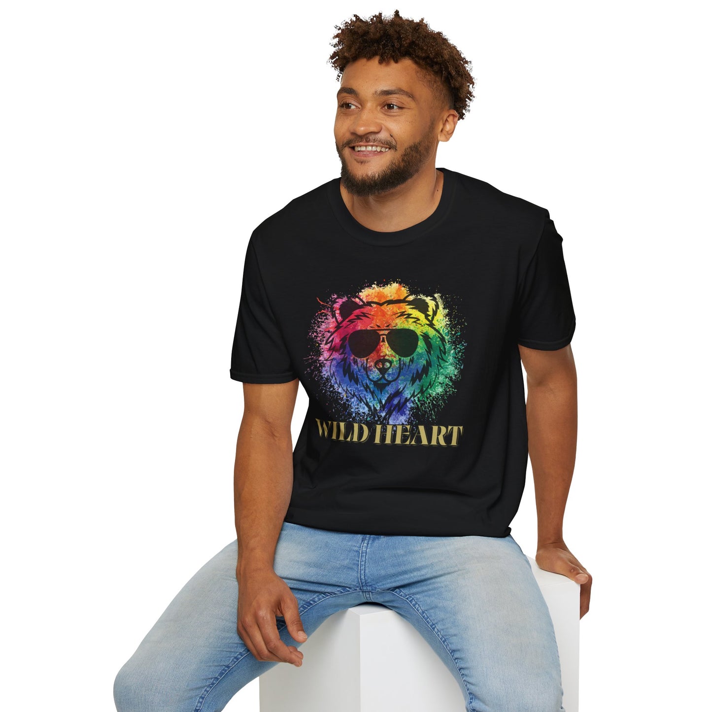 Wild Heart Collection - Bear Color Splash Unisex Softstyle Graphic T-Shirt
