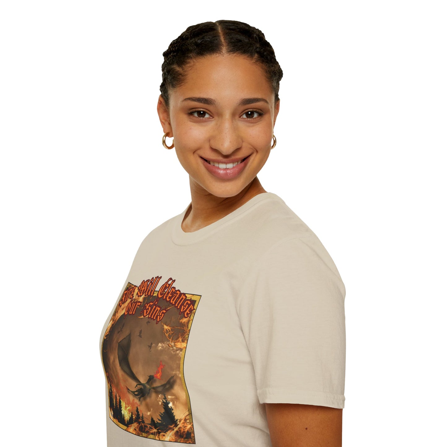 Dragon Attacking - Fire Will Cleanse Our Sins - Unisex Softstyle T-Shirt