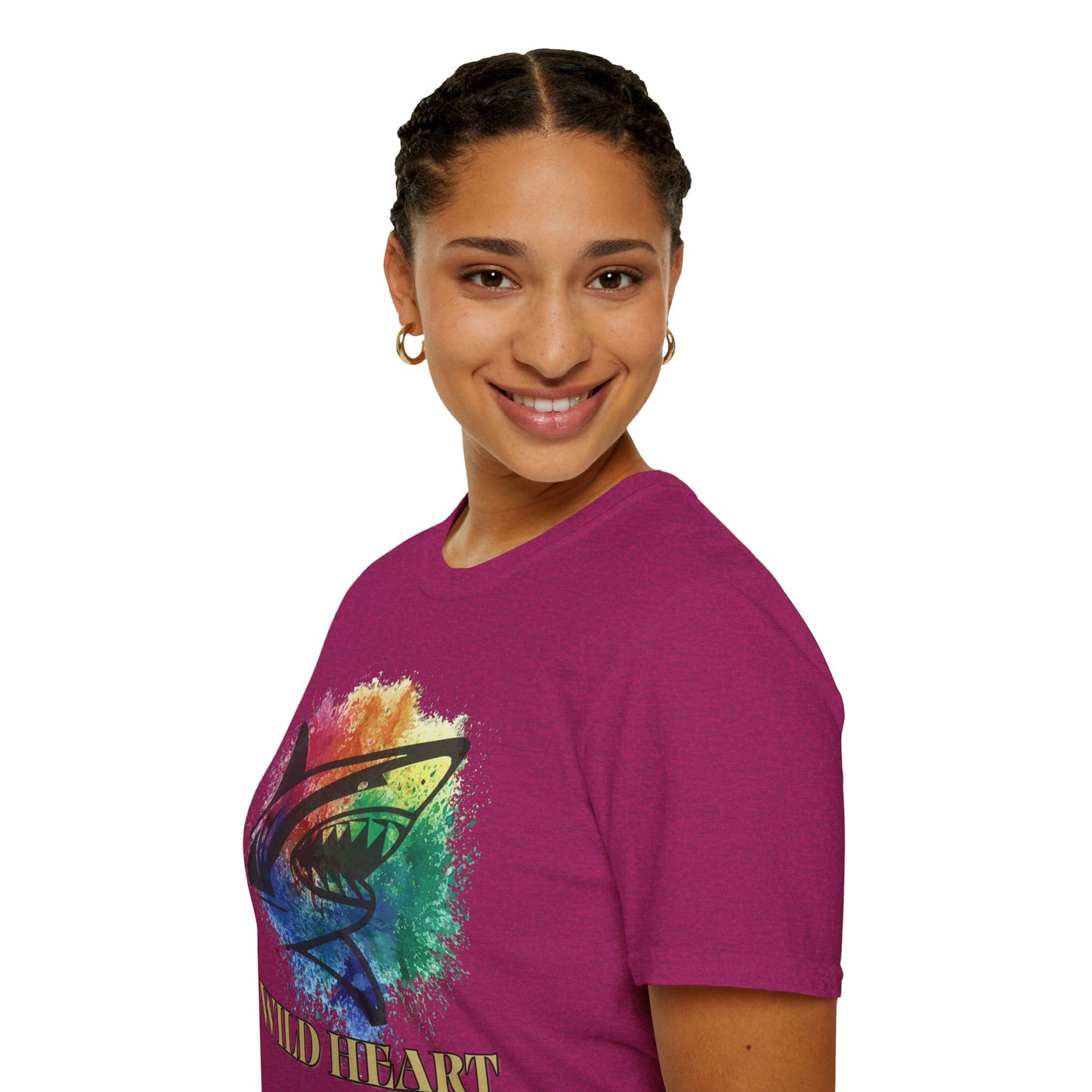 Wild Heart Collection - Shark Color Splash Unisex Softstyle Graphic T-Shirt