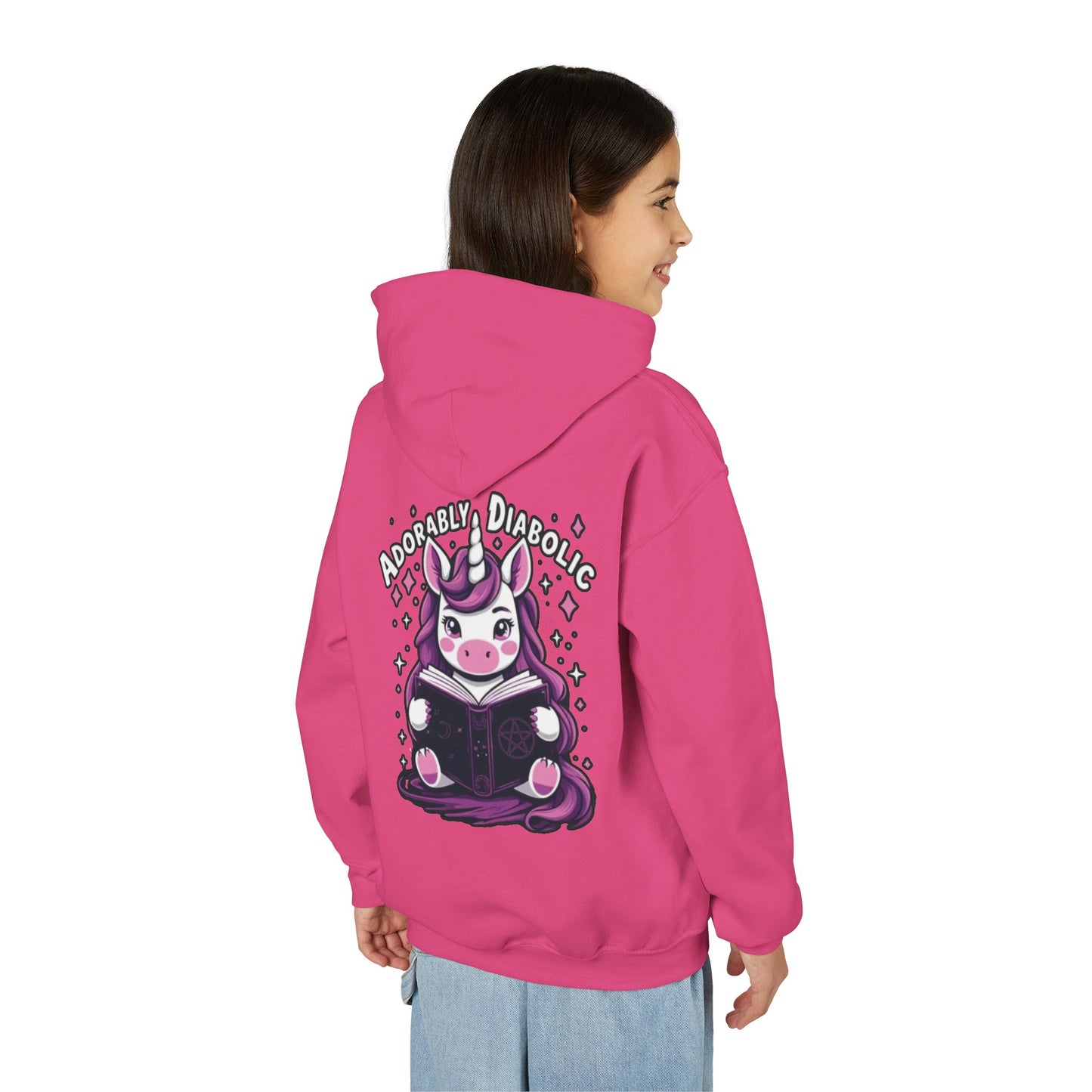 Adorably Diabolic Unicorn Magic - Youth Heavy Blend Hooded Sweatshirt