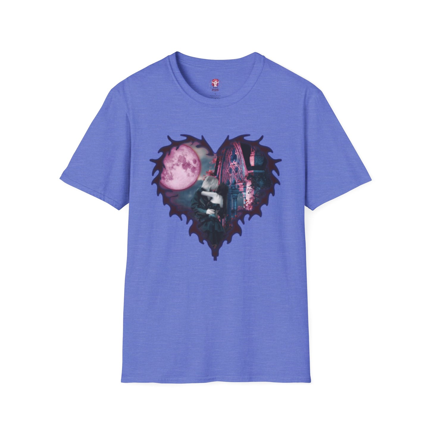 Gothic Couple Under the Moon - Unisex Softstyle T-Shirt