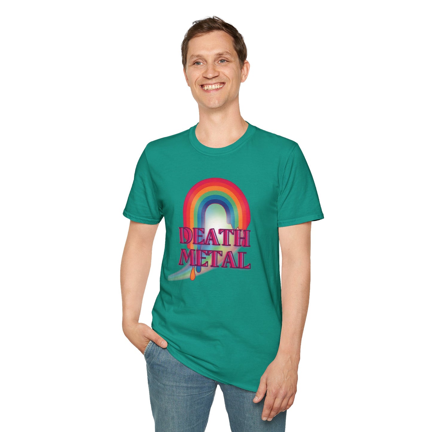 Rainbow Death Metal - Unisex Softstyle T-Shirt