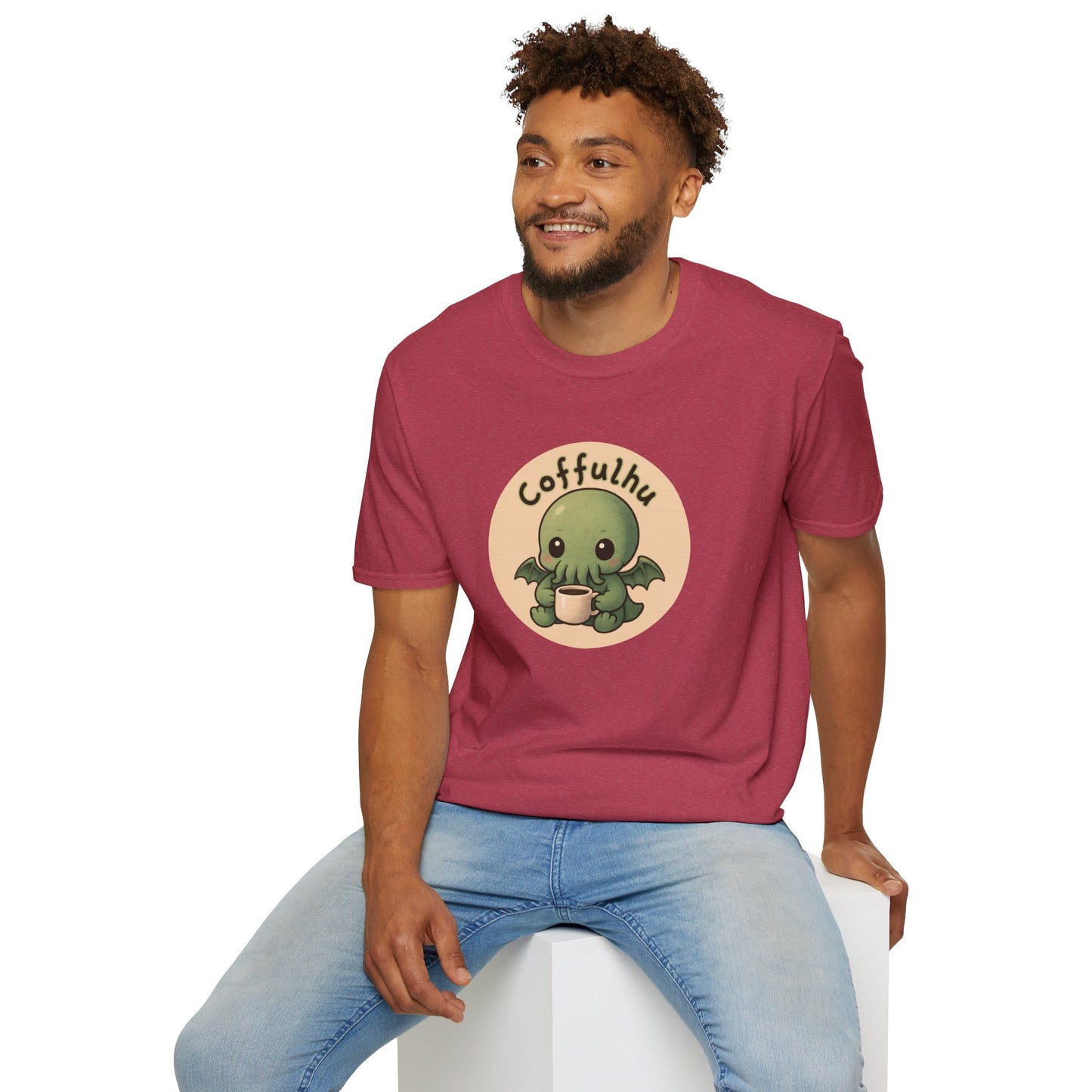 Cthulhu Coffulhu Coffee Pun - Unisex Softstyle T-Shirt