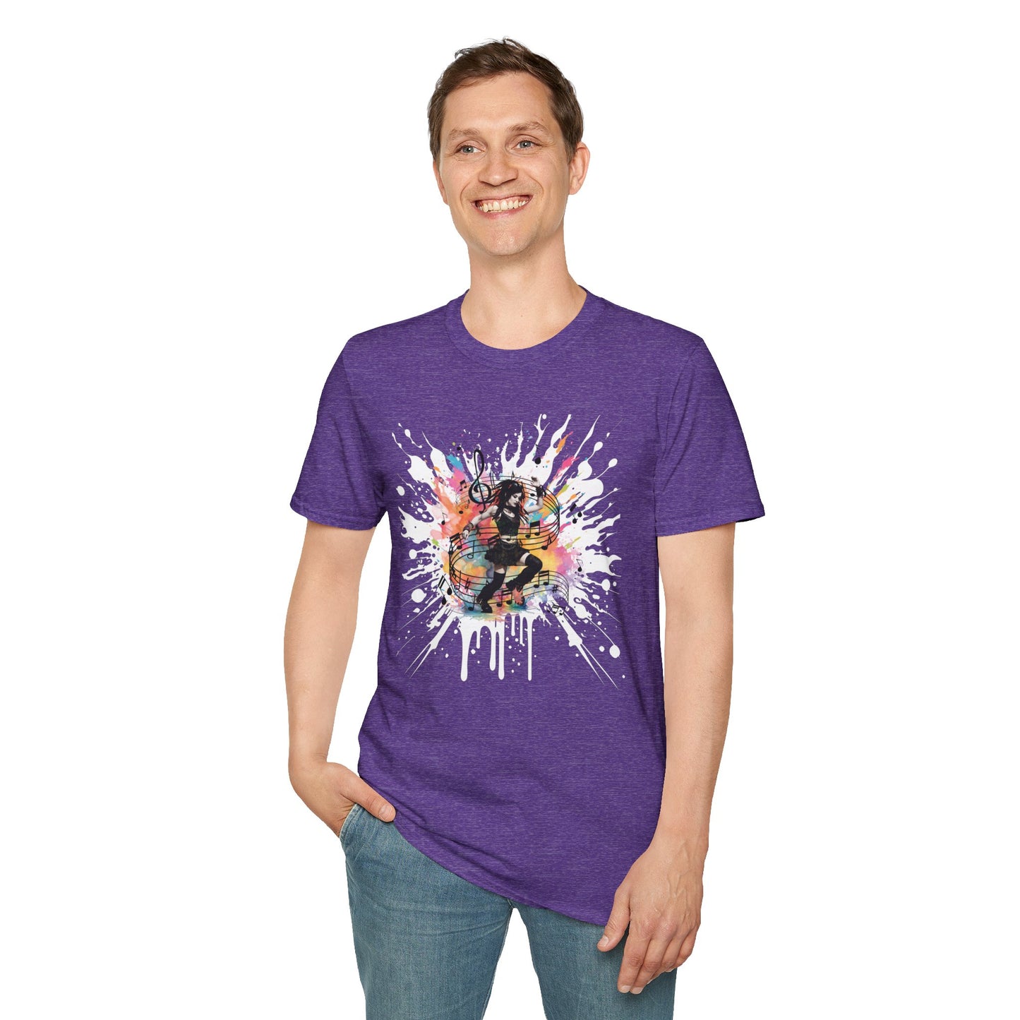 Colorful Music Brings Life Punk Dancer - Unisex Softstyle T-Shirt