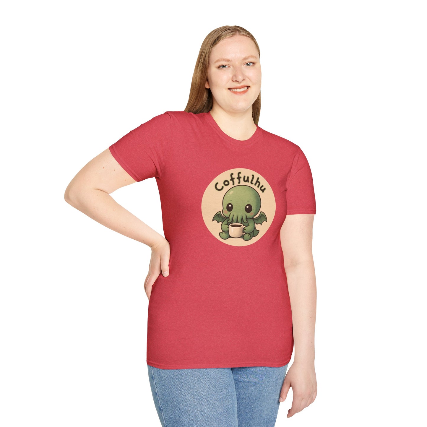 Cthulhu Coffulhu Coffee Pun - Unisex Softstyle T-Shirt