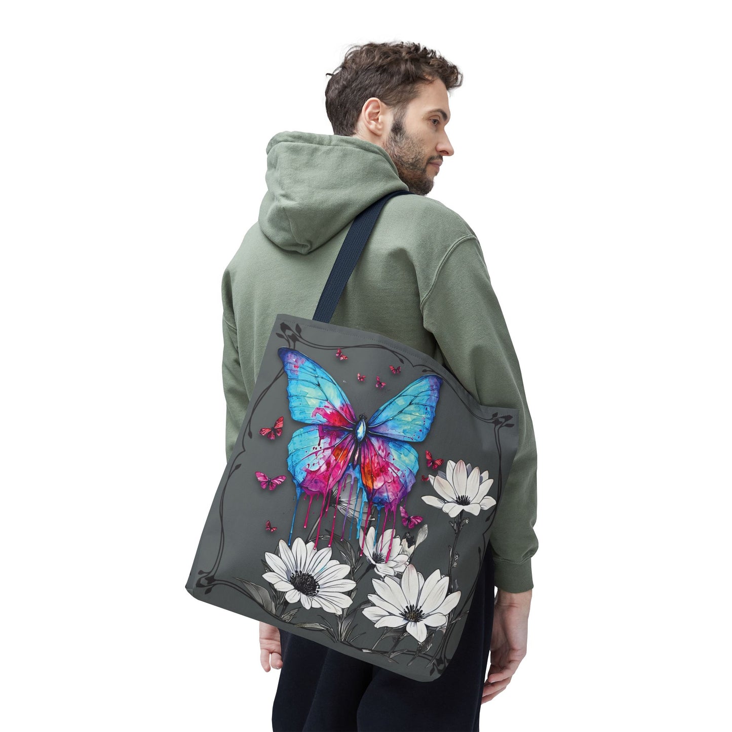 Painted Butterfly in Black and White Tote Bag