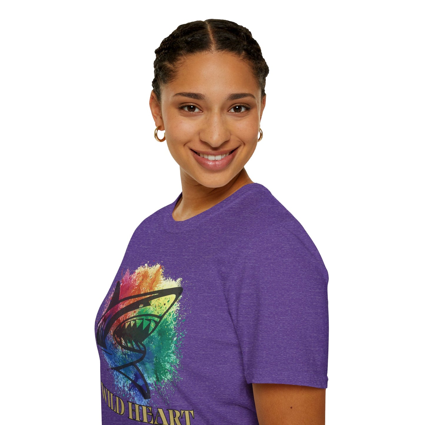 Wild Heart Collection - Shark Color Splash Unisex Softstyle Graphic T-Shirt