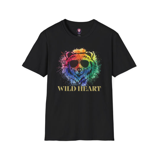 Wild Heart Collection - Bear Color Splash Unisex Softstyle Graphic T-Shirt