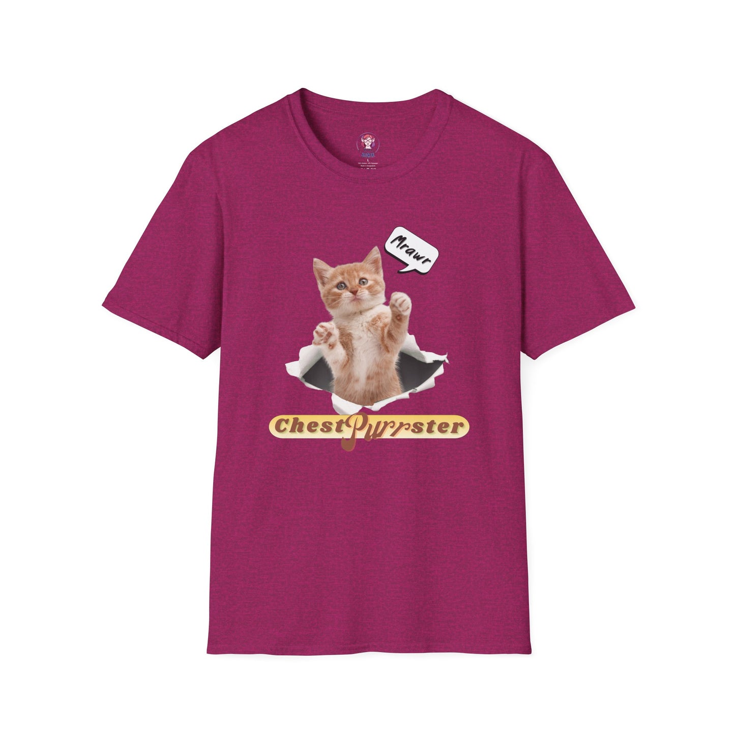 Cute Kitten ChestPurrster Pun - Unisex Softstyle T-Shirt