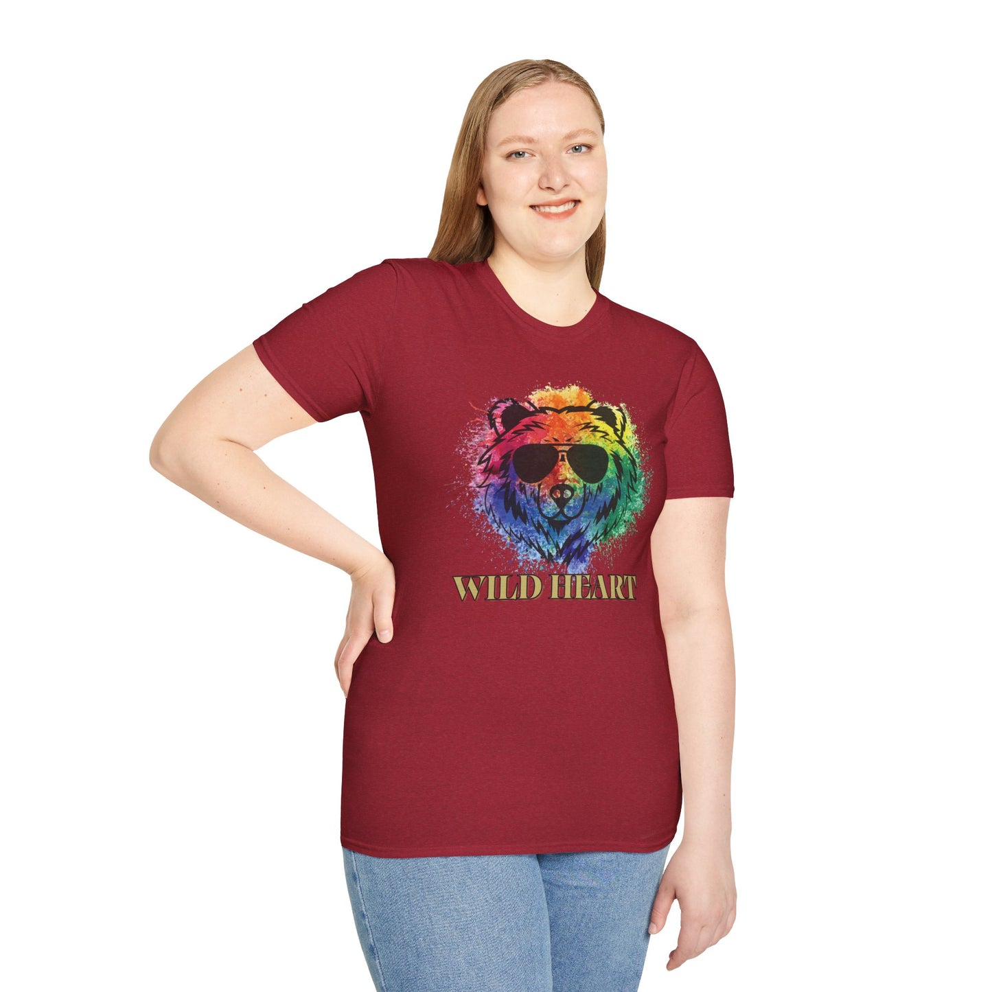 Wild Heart Collection - Bear Color Splash Unisex Softstyle Graphic T-Shirt