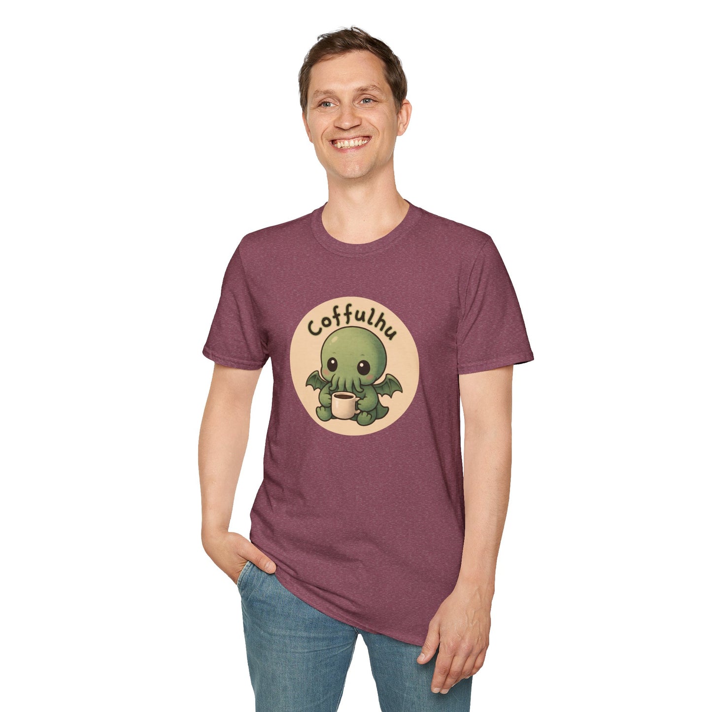 Cthulhu Coffulhu Coffee Pun - Unisex Softstyle T-Shirt