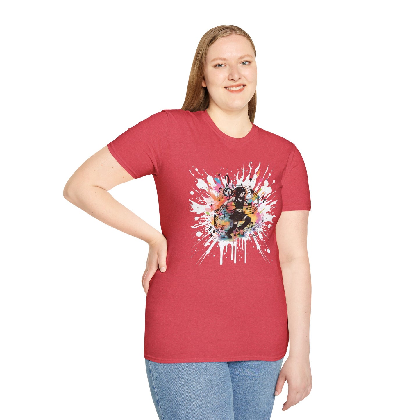 Colorful Music Brings Life Punk Dancer - Unisex Softstyle T-Shirt