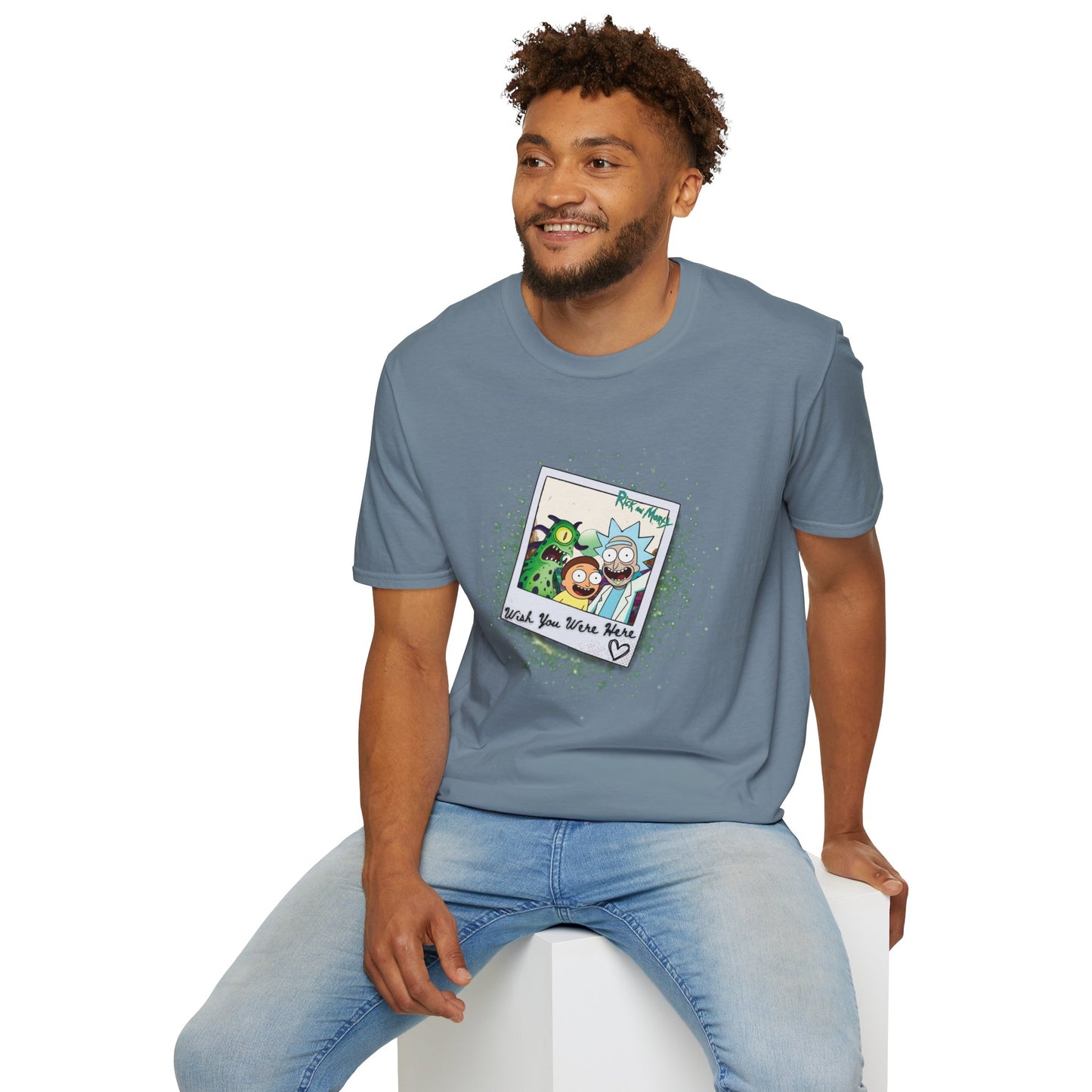 Rick & Morty Polaroid - Wish You Were Here - Unisex Softstyle T-Shirt