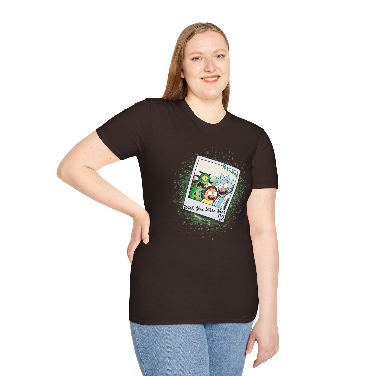Rick & Morty Polaroid - Wish You Were Here - Unisex Softstyle T-Shirt