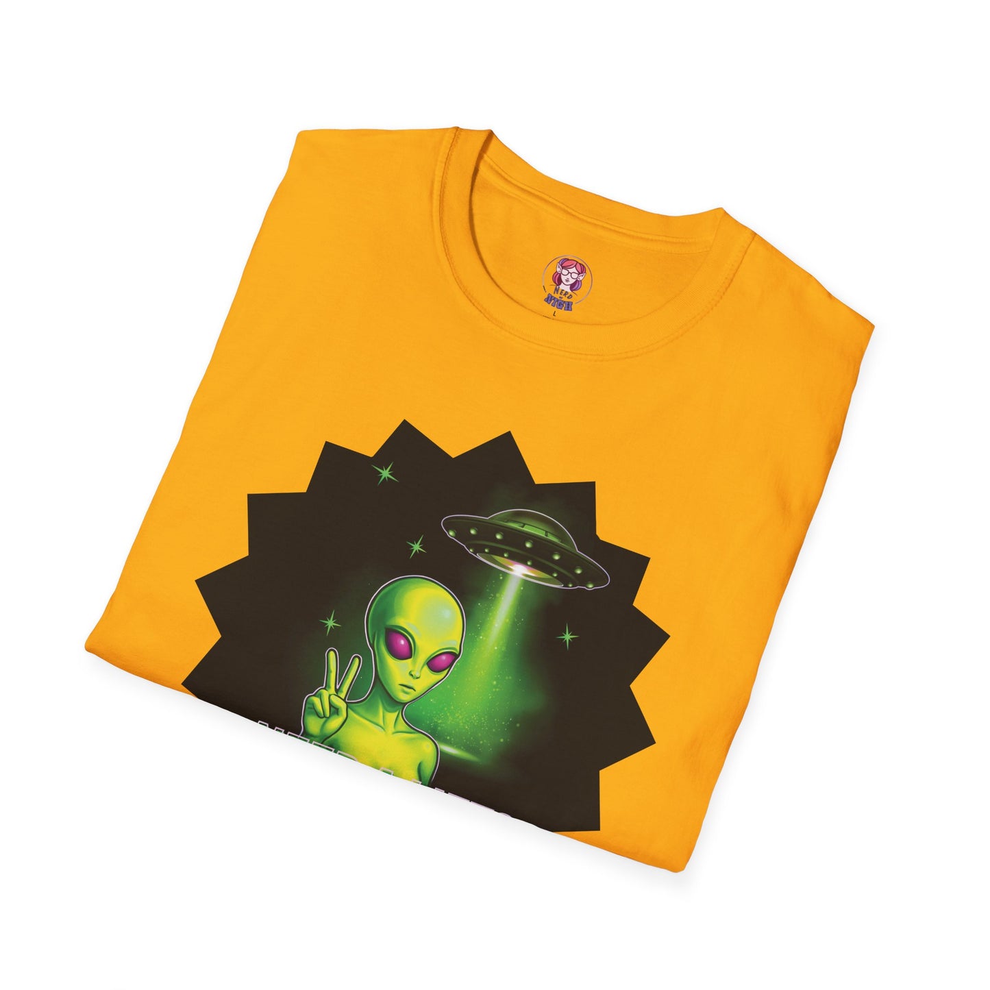 Cool Alien Peace Sign - Need a Lift - Unisex Softstyle T-Shirt