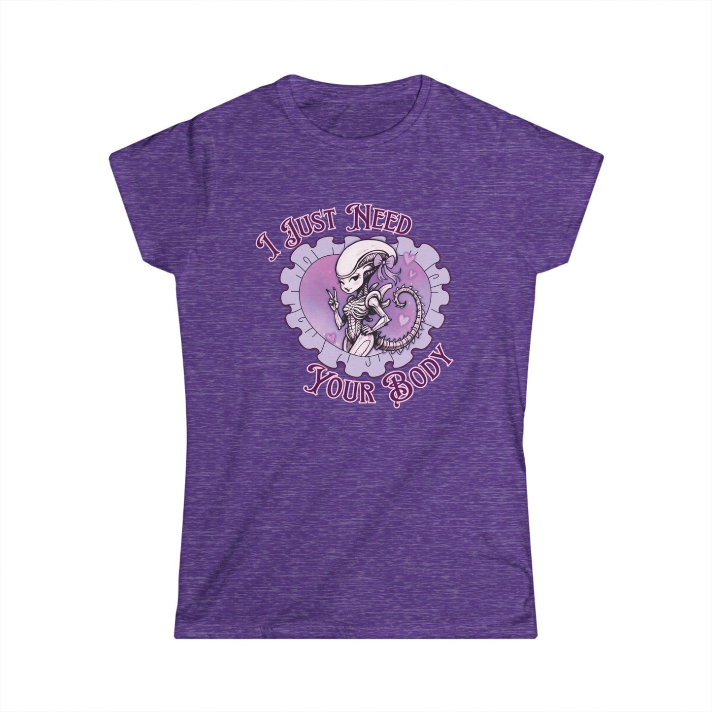 Alien Women's Softstyle Tee - Cute Xenomorph "I Just Need Your Body" Graphic Tee