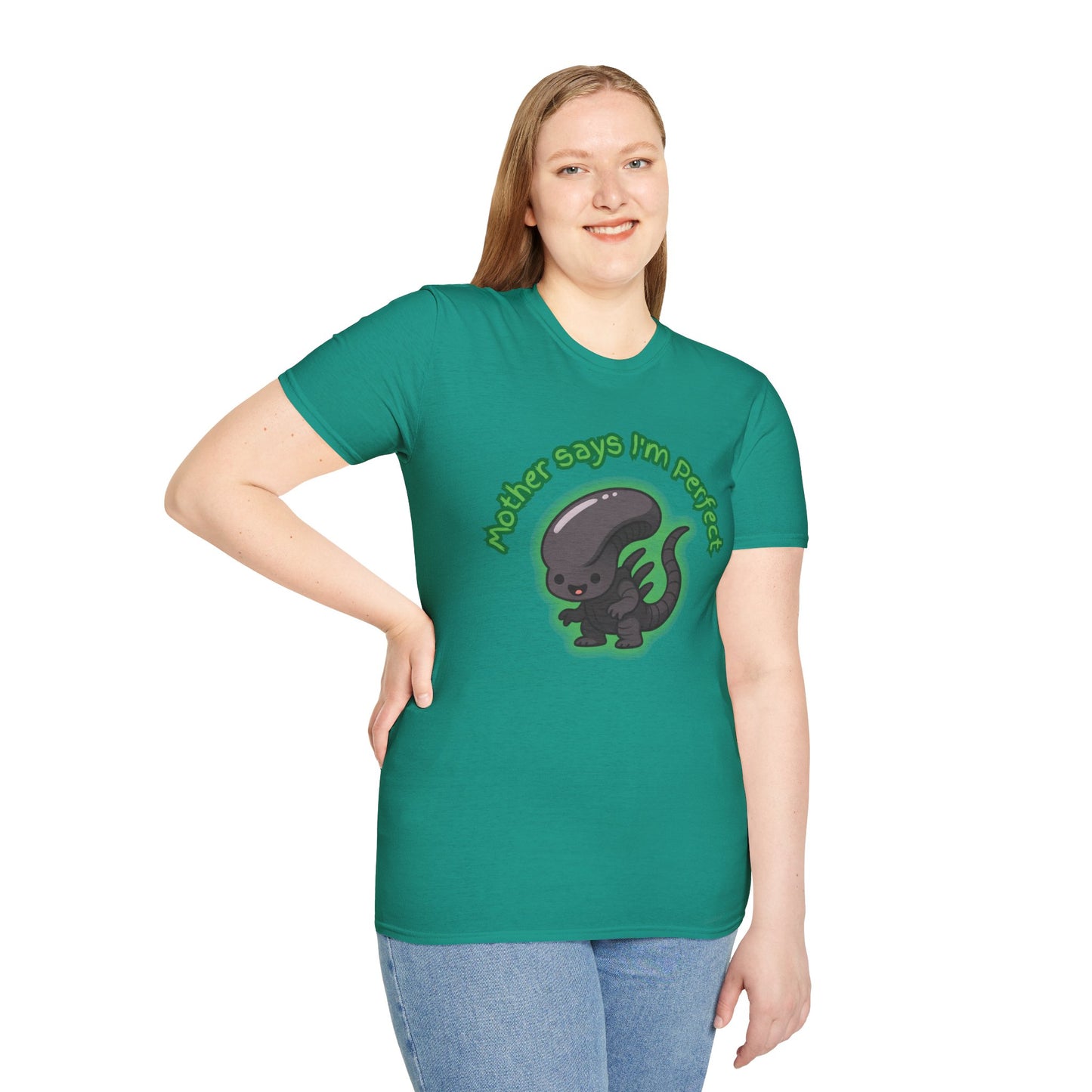 Alien Cute Xenomorph I'm Perfect - Unisex Softstyle T-Shirt