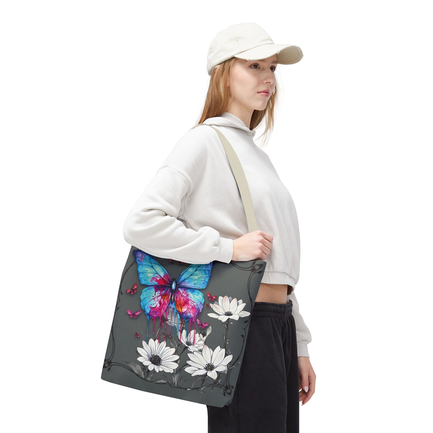 Painted Butterfly in Black and White Tote Bag
