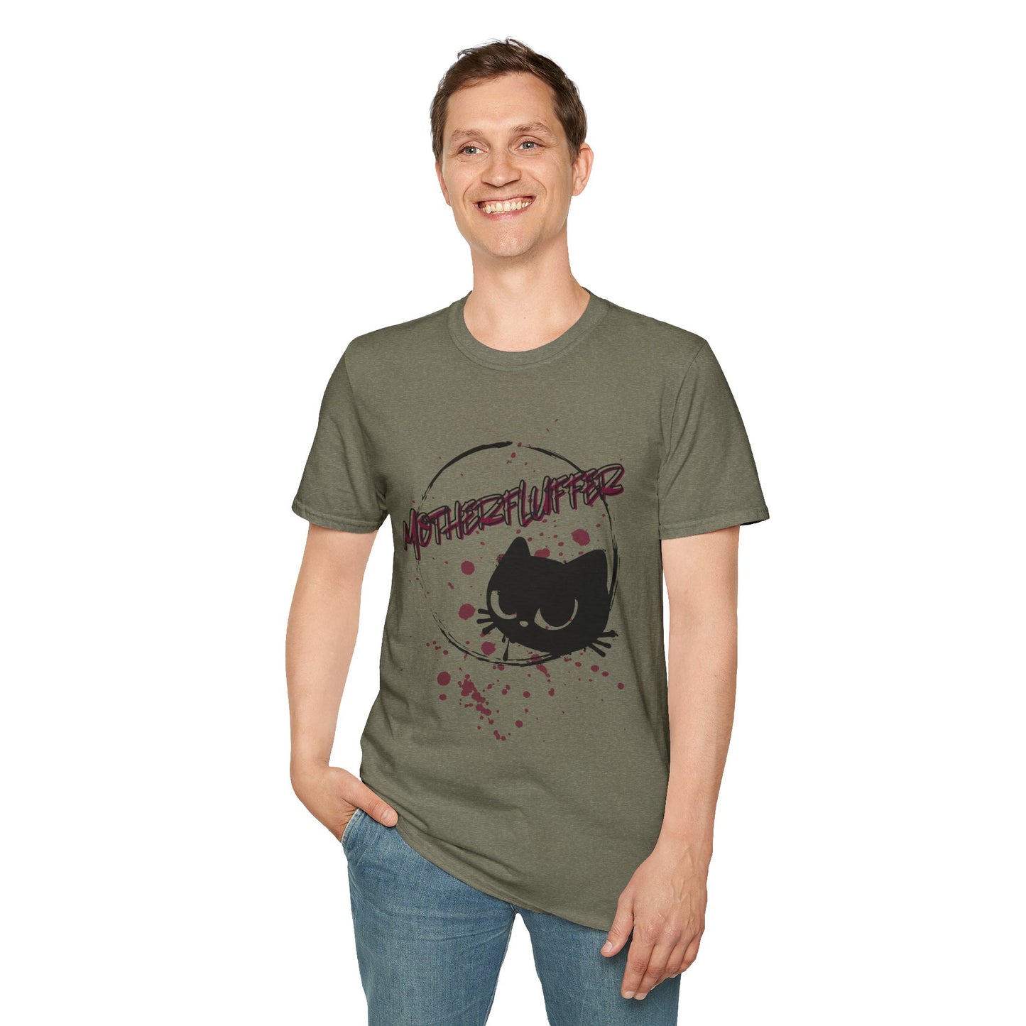 Motherfluffer Color Cat - Unisex Softstyle T-Shirt