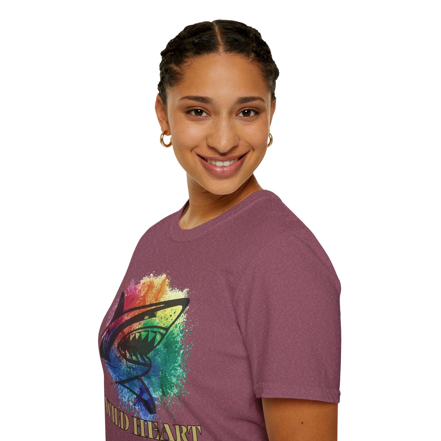 Wild Heart Collection - Shark Color Splash Unisex Softstyle Graphic T-Shirt