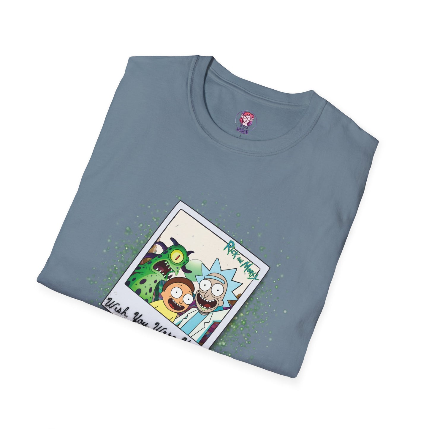 Rick & Morty Polaroid - Wish You Were Here - Unisex Softstyle T-Shirt