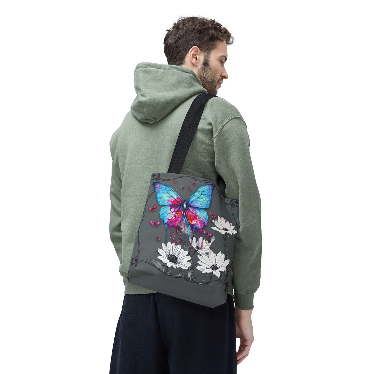 Painted Butterfly in Black and White Tote Bag