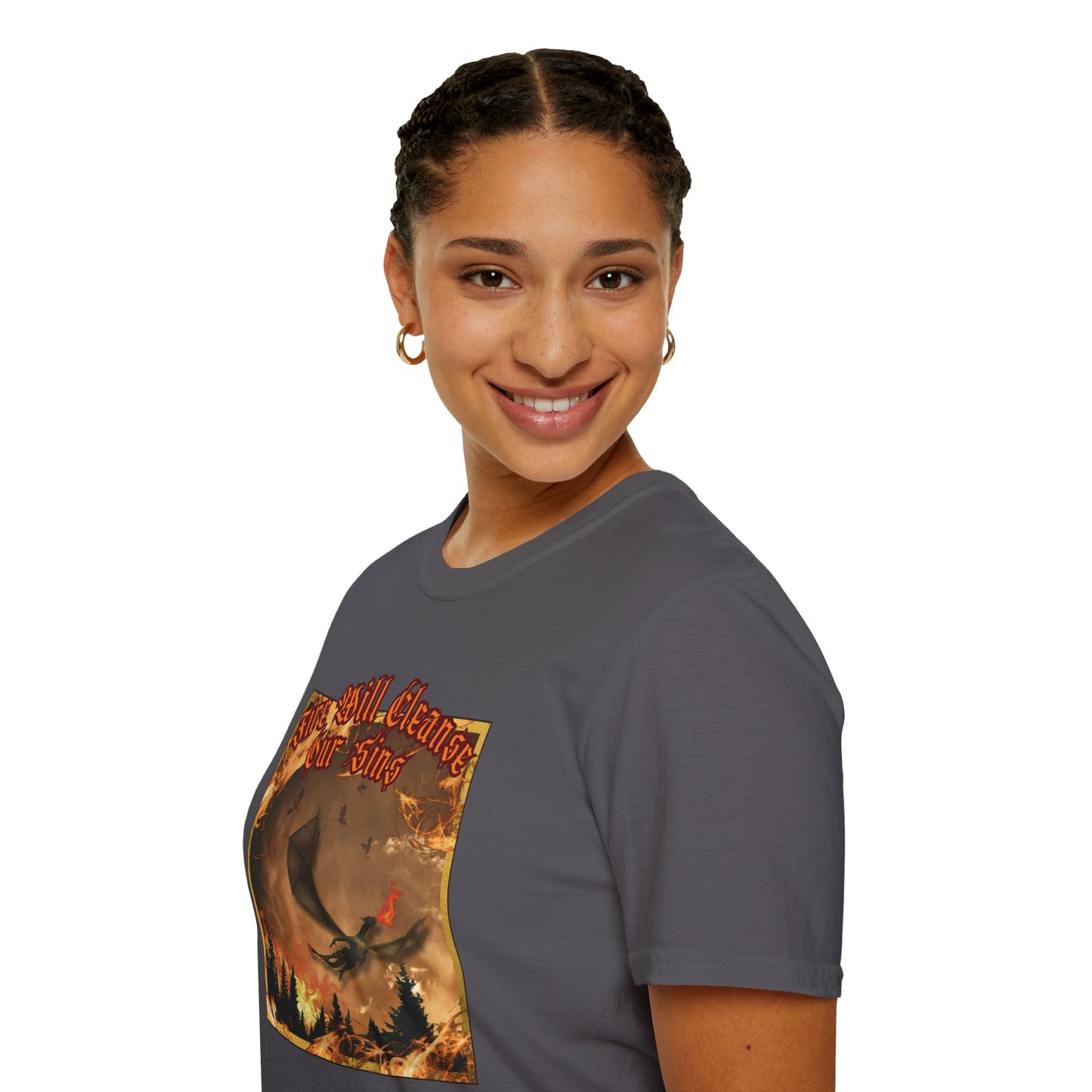 Dragon Attacking - Fire Will Cleanse Our Sins - Unisex Softstyle T-Shirt