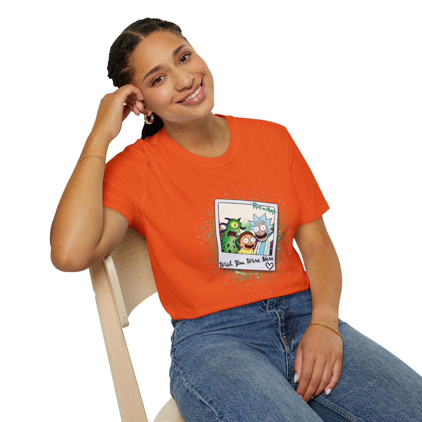 Rick & Morty Polaroid - Wish You Were Here - Unisex Softstyle T-Shirt