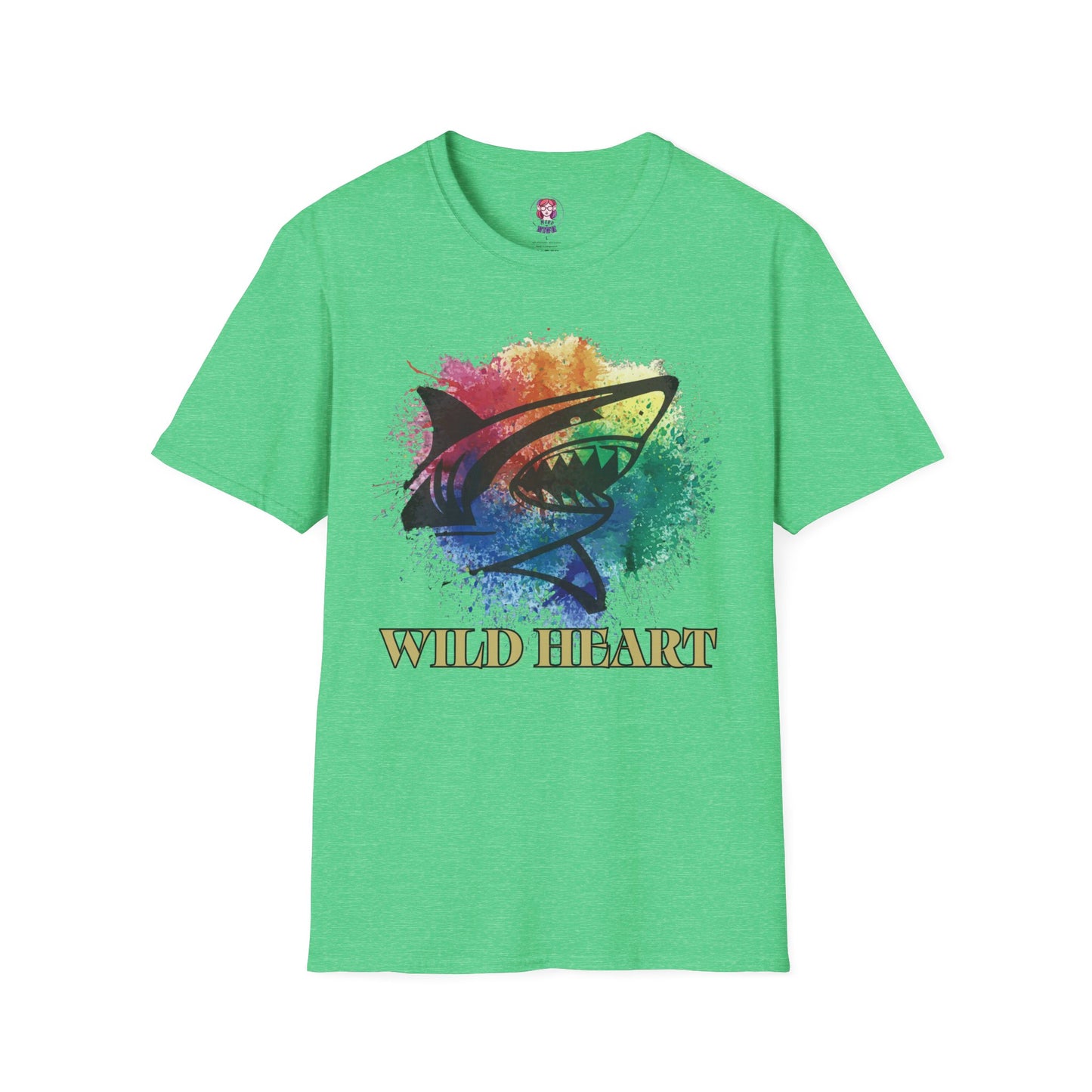 Wild Heart Collection - Shark Color Splash Unisex Softstyle Graphic T-Shirt
