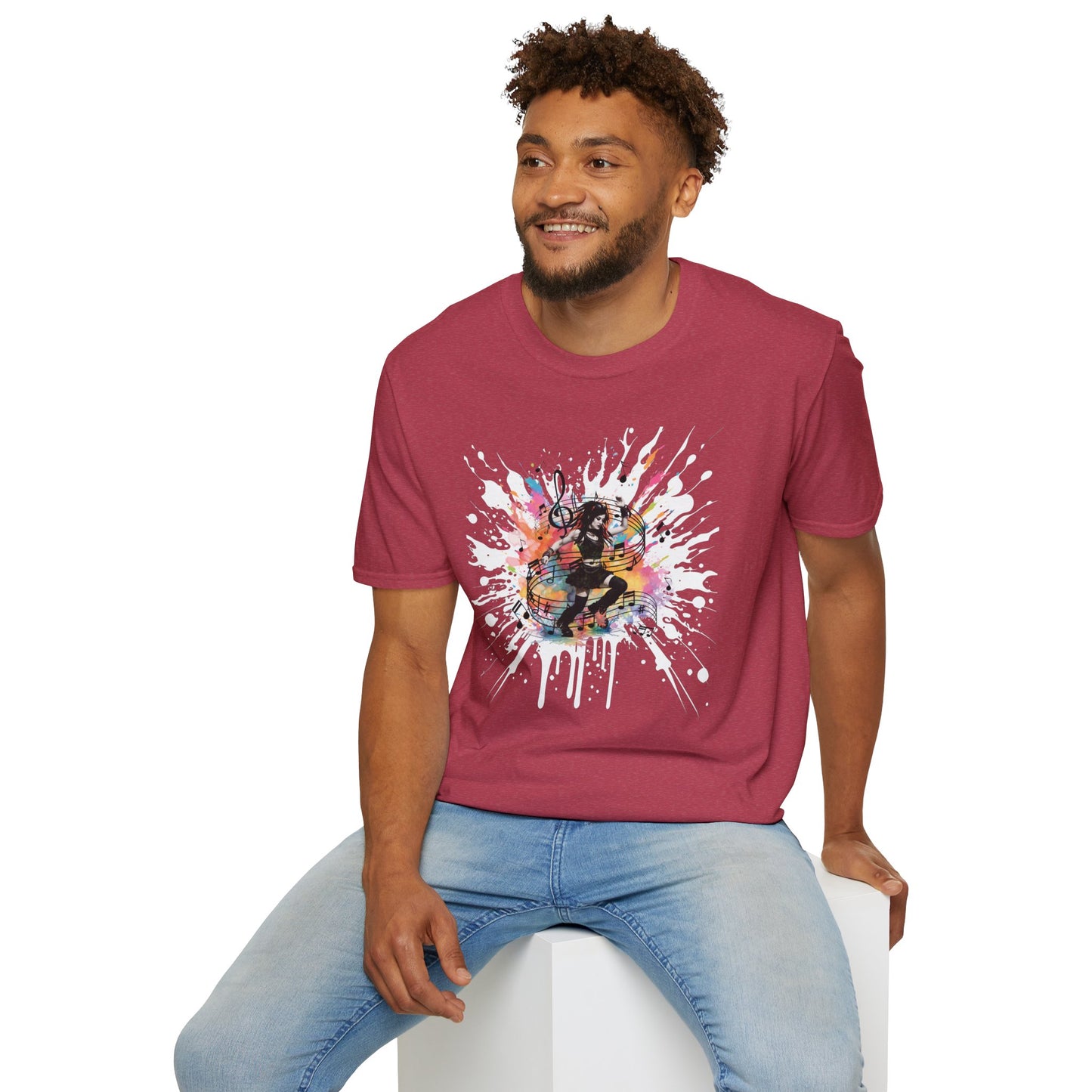 Colorful Music Brings Life Punk Dancer - Unisex Softstyle T-Shirt