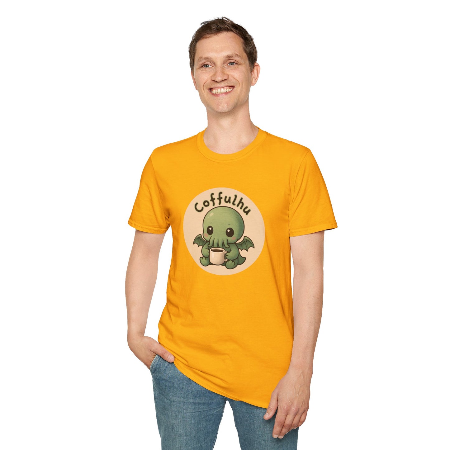 Cthulhu Coffulhu Coffee Pun - Unisex Softstyle T-Shirt