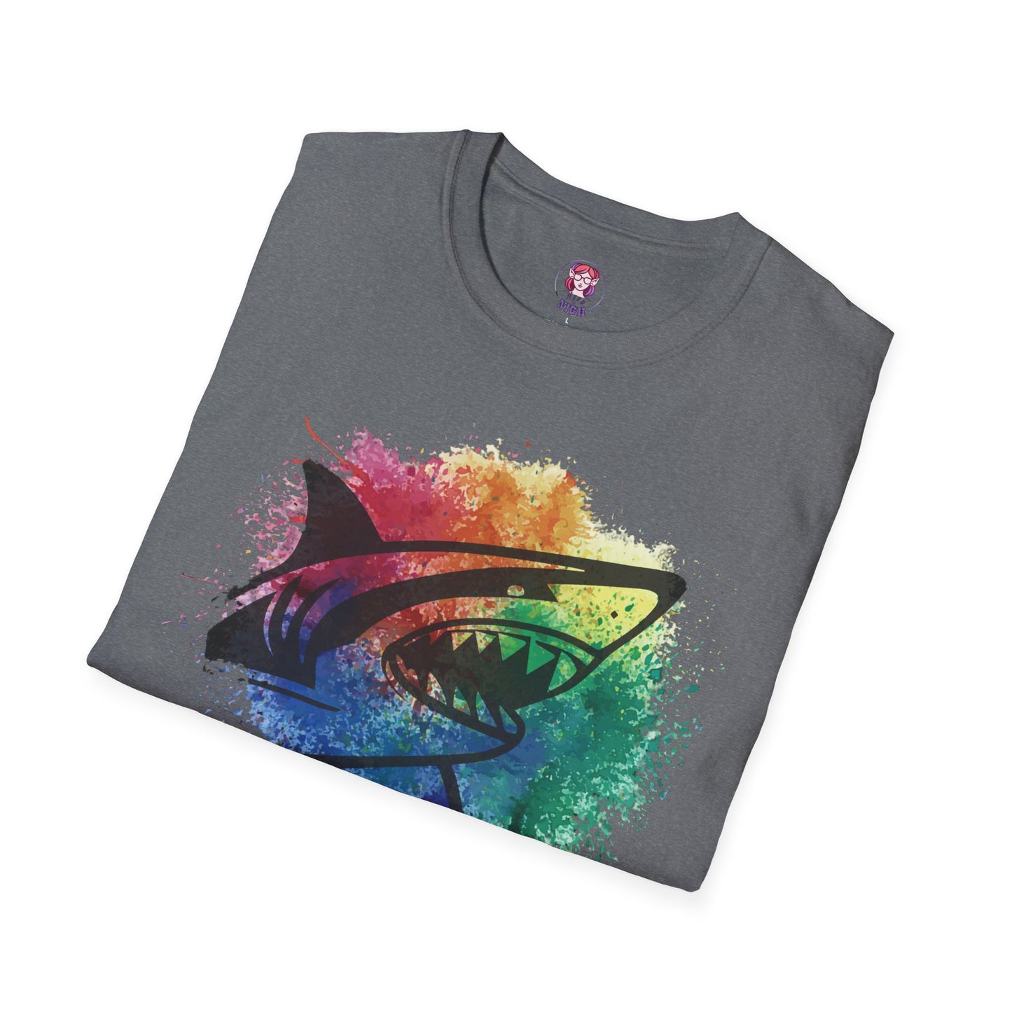 Wild Heart Collection - Shark Color Splash Unisex Softstyle Graphic T-Shirt