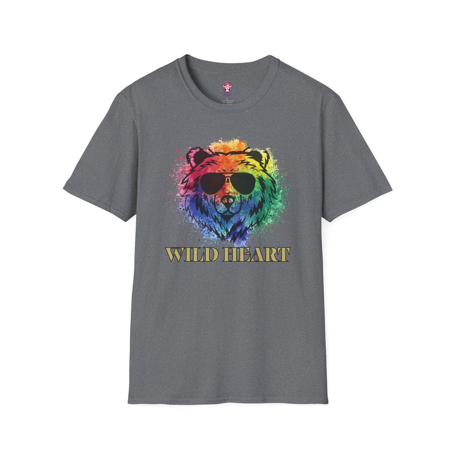 Wild Heart Collection - Bear Color Splash Unisex Softstyle Graphic T-Shirt