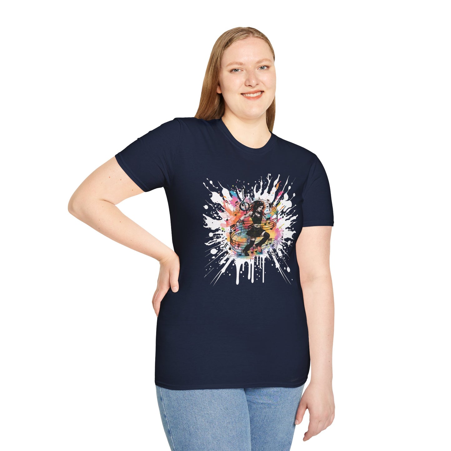 Colorful Music Brings Life Punk Dancer - Unisex Softstyle T-Shirt