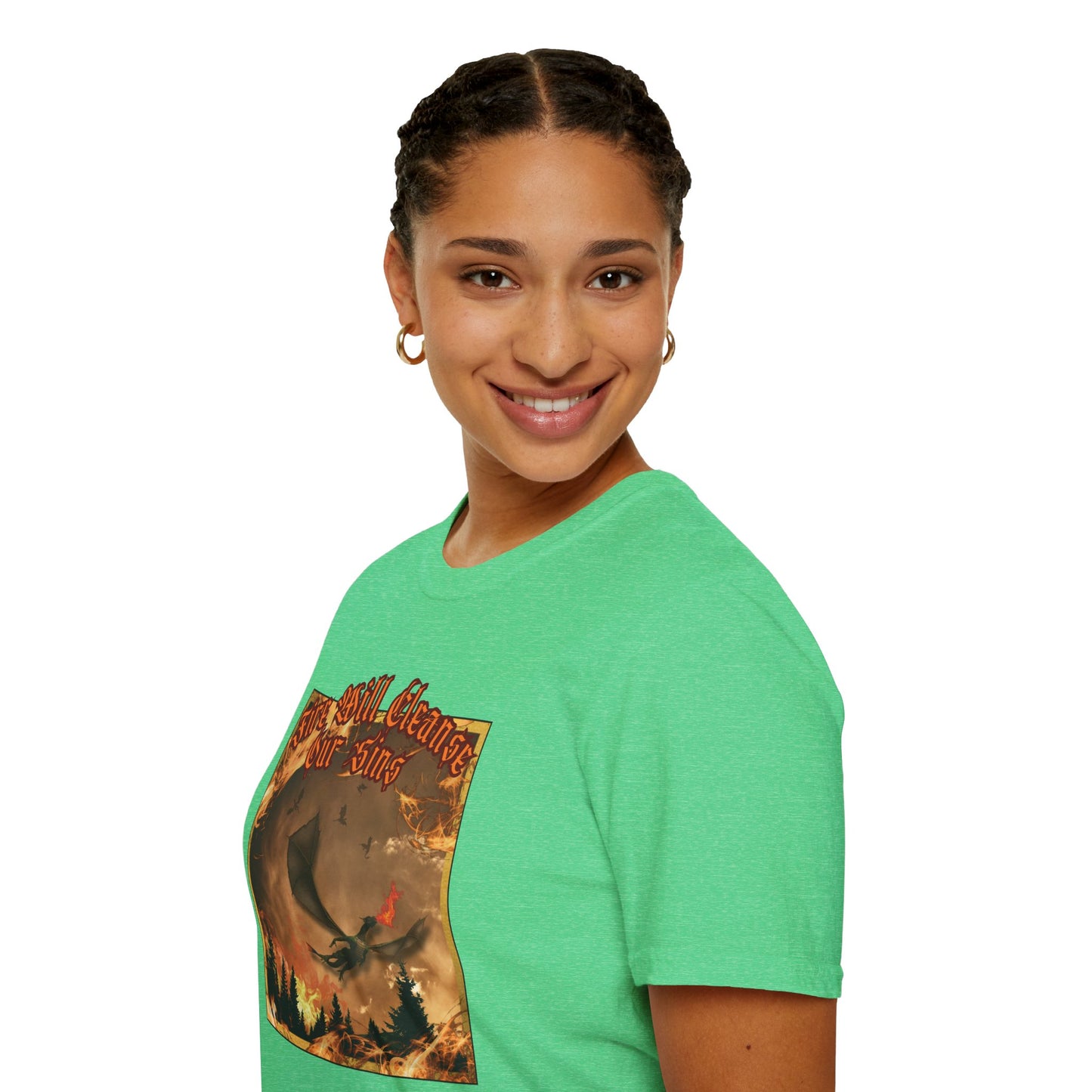 Dragon Attacking - Fire Will Cleanse Our Sins - Unisex Softstyle T-Shirt