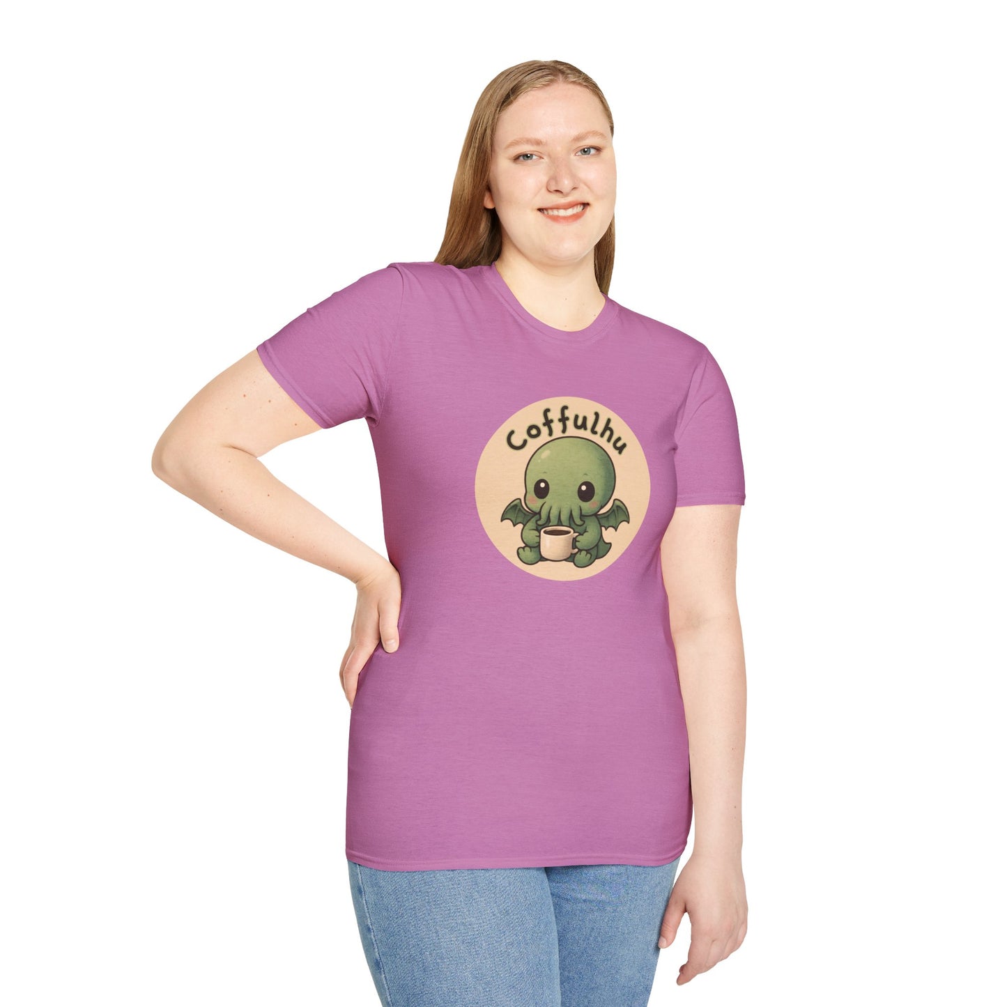 Cthulhu Coffulhu Coffee Pun - Unisex Softstyle T-Shirt