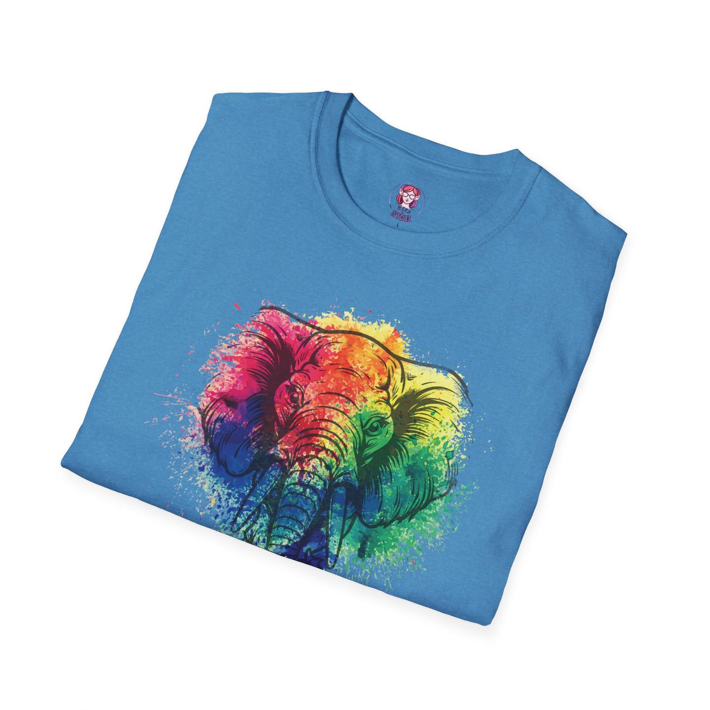 Wild Heart Collection - Elephant Color Splash Unisex Softstyle Graphic T-Shirt
