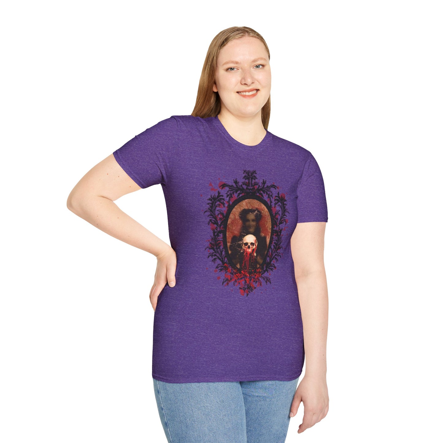 Vintage Gothic Skull Frame - Unisex Softstyle T-Shirt