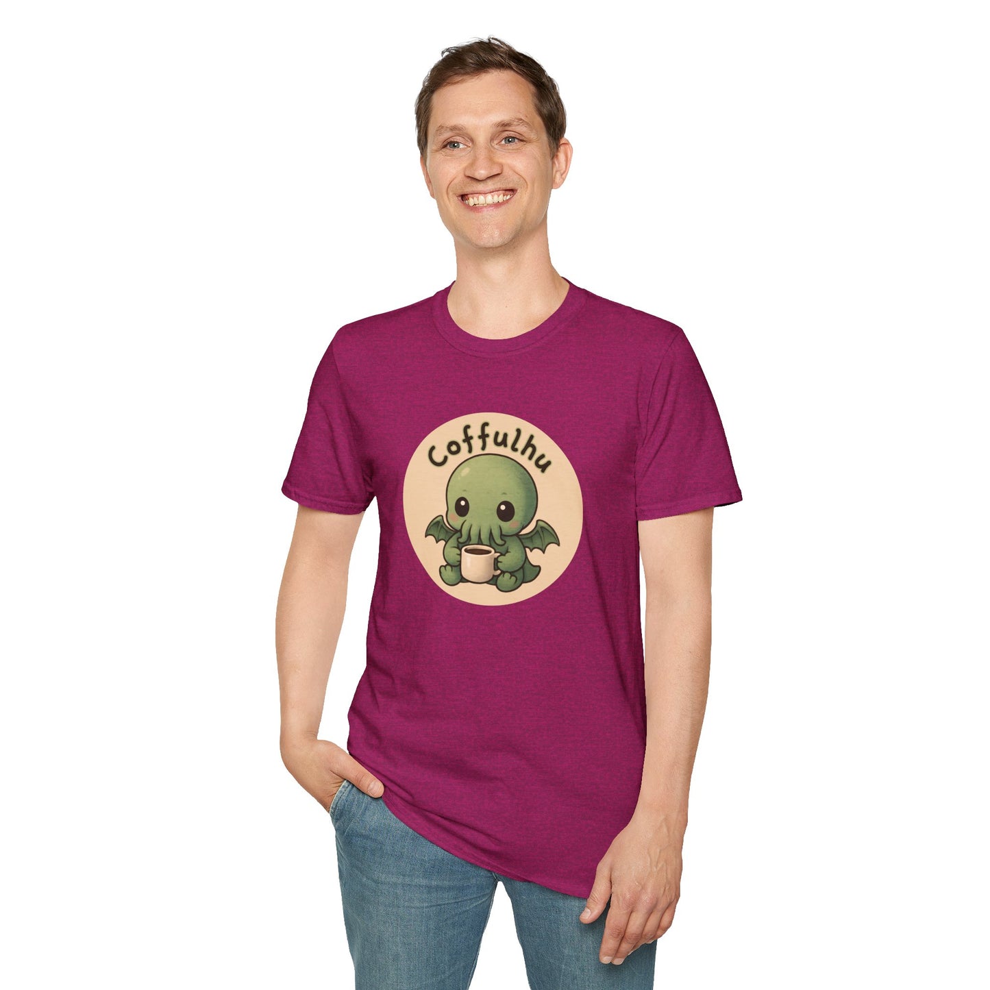 Cthulhu Coffulhu Coffee Pun - Unisex Softstyle T-Shirt