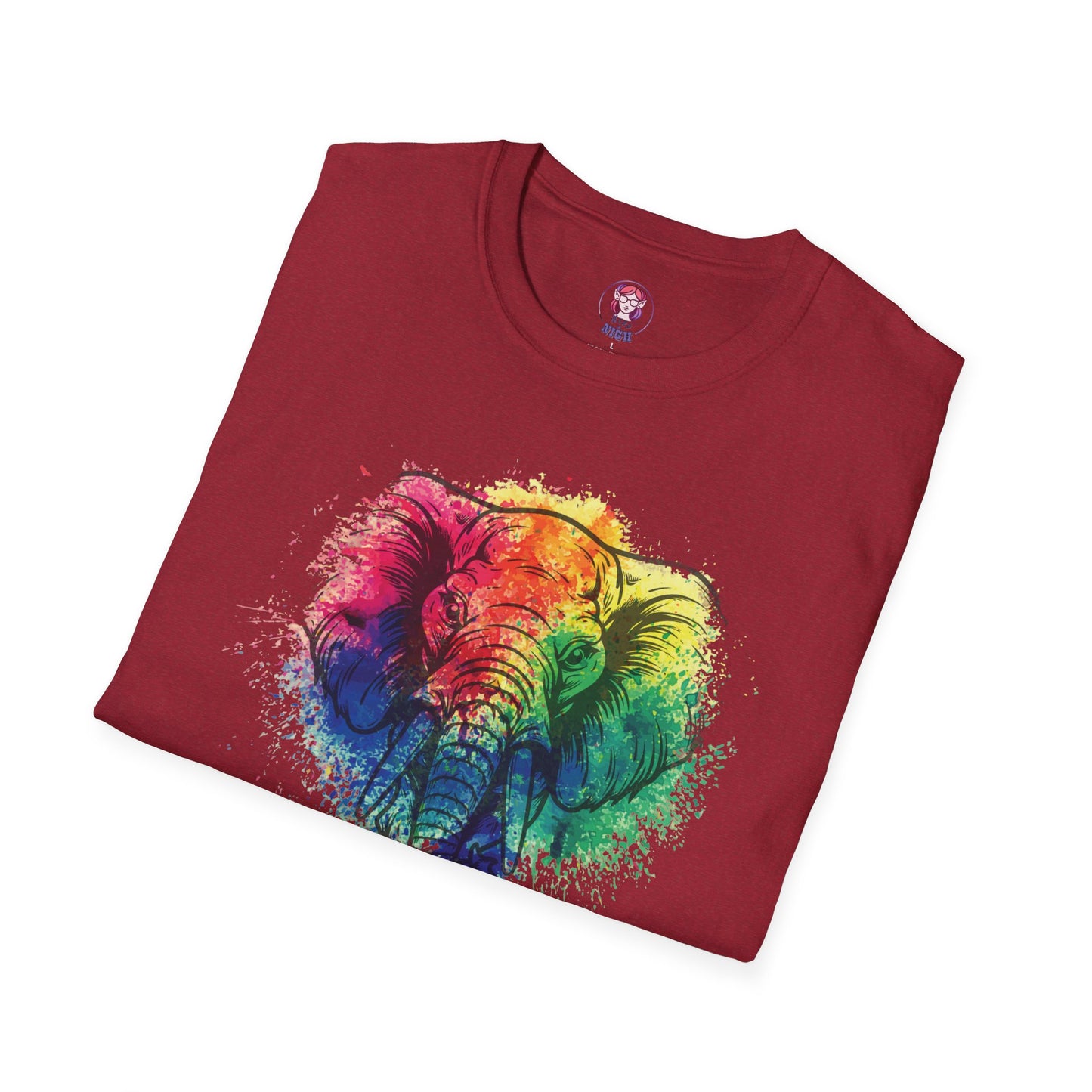 Wild Heart Collection - Elephant Color Splash Unisex Softstyle Graphic T-Shirt