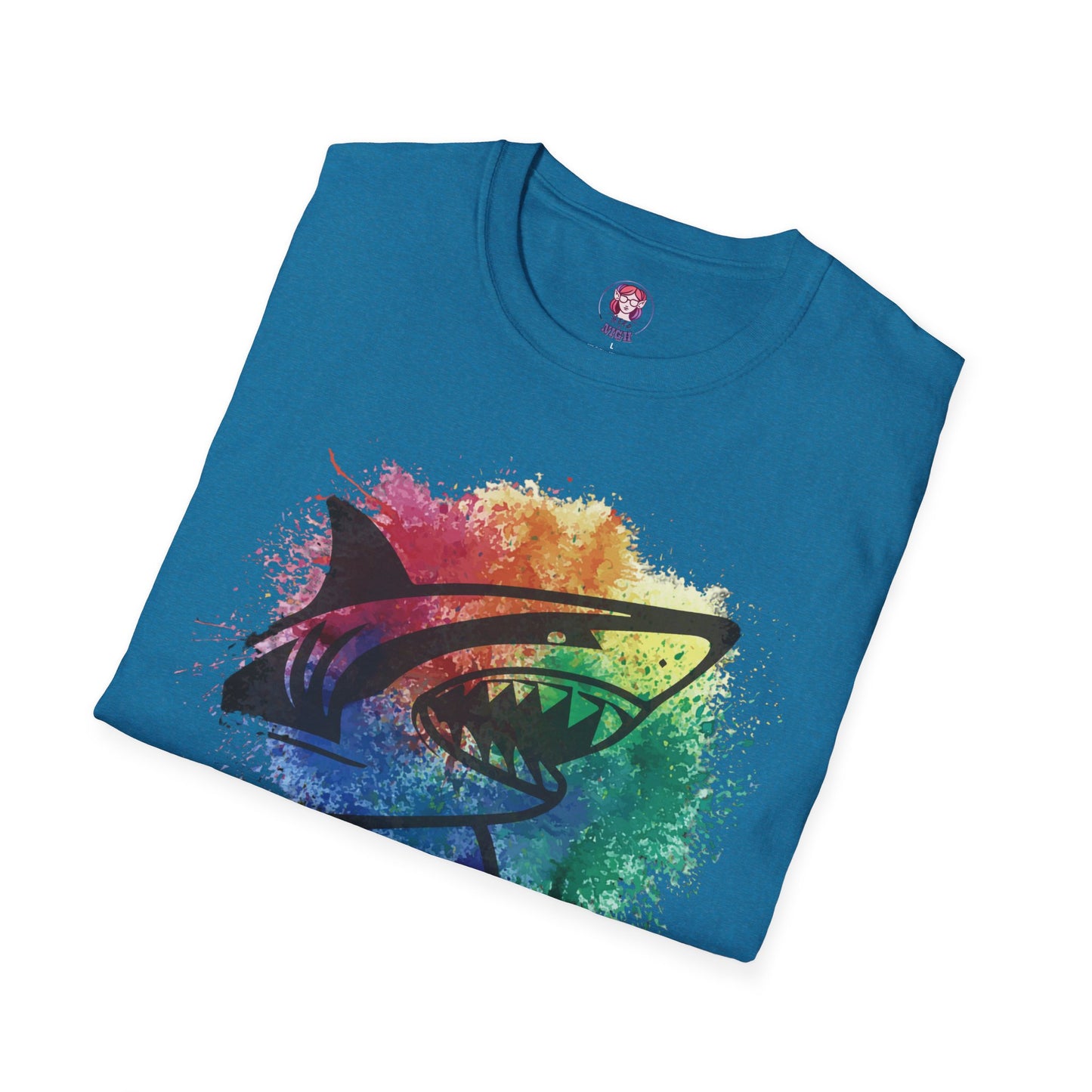 Wild Heart Collection - Shark Color Splash Unisex Softstyle Graphic T-Shirt