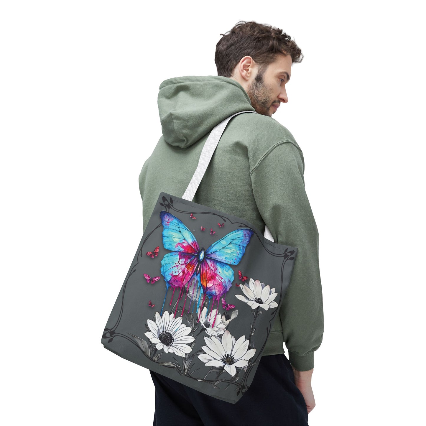 Painted Butterfly in Black and White Tote Bag