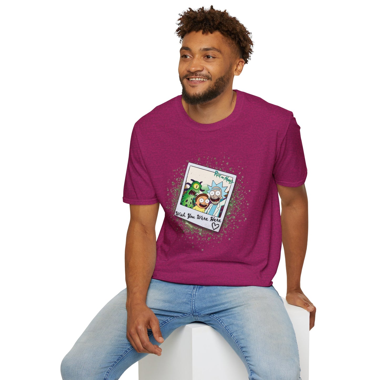 Rick & Morty Polaroid - Wish You Were Here - Unisex Softstyle T-Shirt