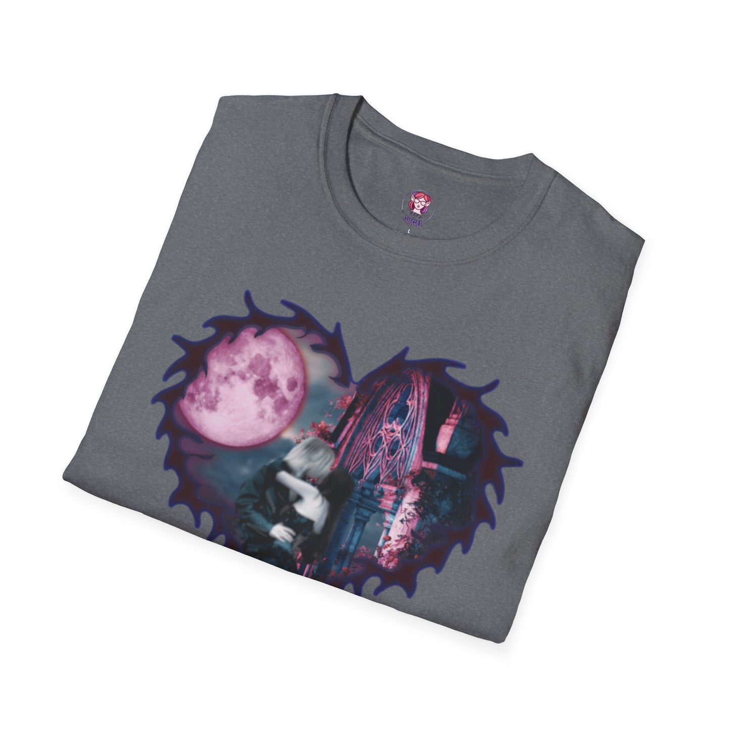 Gothic Couple Under the Moon - Unisex Softstyle T-Shirt