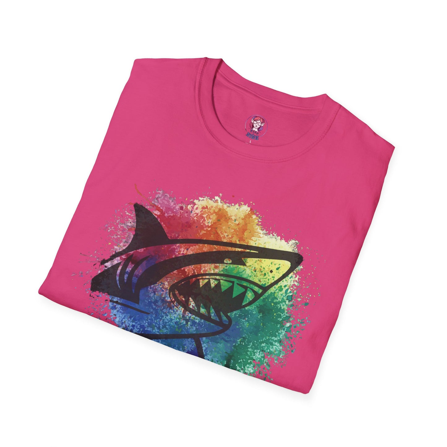 Wild Heart Collection - Shark Color Splash Unisex Softstyle Graphic T-Shirt